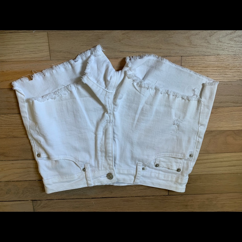 White Jean shorts
